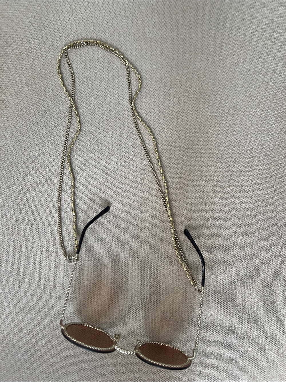 CHANEL 4245 Round Brown Tinted Sunglasses with Gold Chanel Chain - Picture 4 of 11